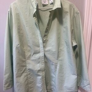 Riders by Lee Light Green Button Up Shirt Women XL